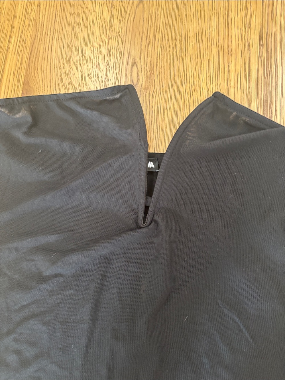 Fashion Nova Black Strapless V-Notch sheer top/dress - Picture 4 of 8